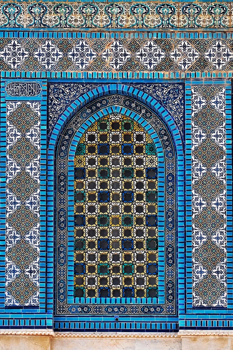 Tiled architecture and warm evening light in an old Silk Road city
